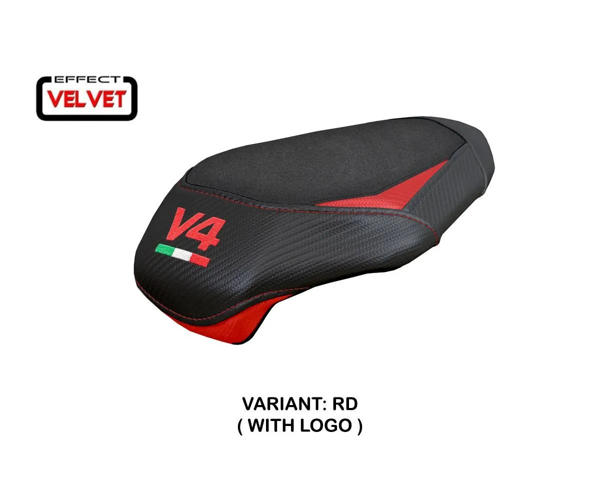 Seat cover Argenta Pass Velvet Red + logo Tpz DUCATI PANIGALE V4 2025 2026 1S7