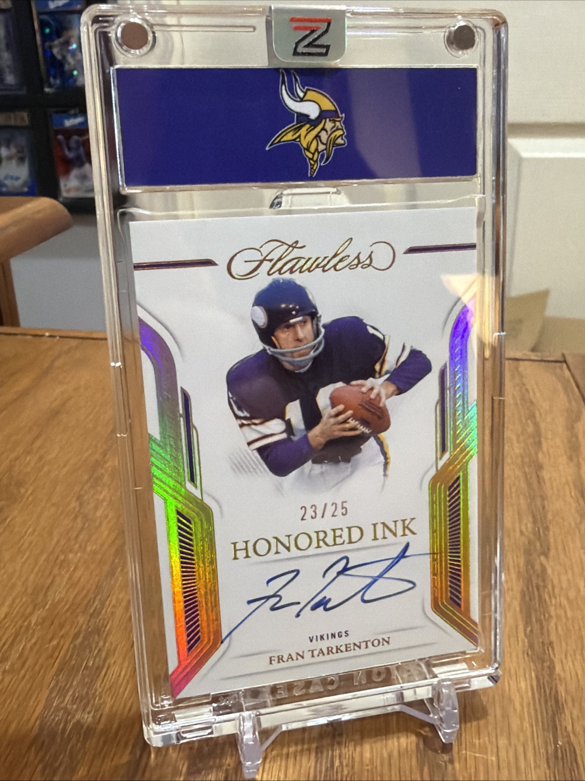 2023 Panini Flawless Fran Tarkenton Honored Ink Auto #/25 Vikings in New Case view 3