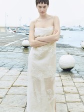 H M Embroidered Slip Dress Cream . Large. NWT. Sold Out