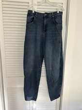 NWT Free People We The Free Augusta Barrel High Rise Jeans Paint Splatter Sz 31