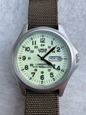 Lorus Lumibrite VX33-X068 Military Style Field Watch. New Renata Battery & NATO.