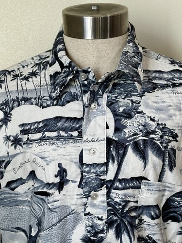 Toes on the Nose Pullover Hawaiian Shirt w/ Local Scenes Sz L - Picture 2 of 4