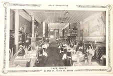 Cafe Bova Arch Street Boston MA Art Deco Border Postcard D58