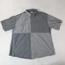 JW Anderson x Uniqlo Shirt Mens Medium Gray Colorblock Button Up Y2K Casual Top