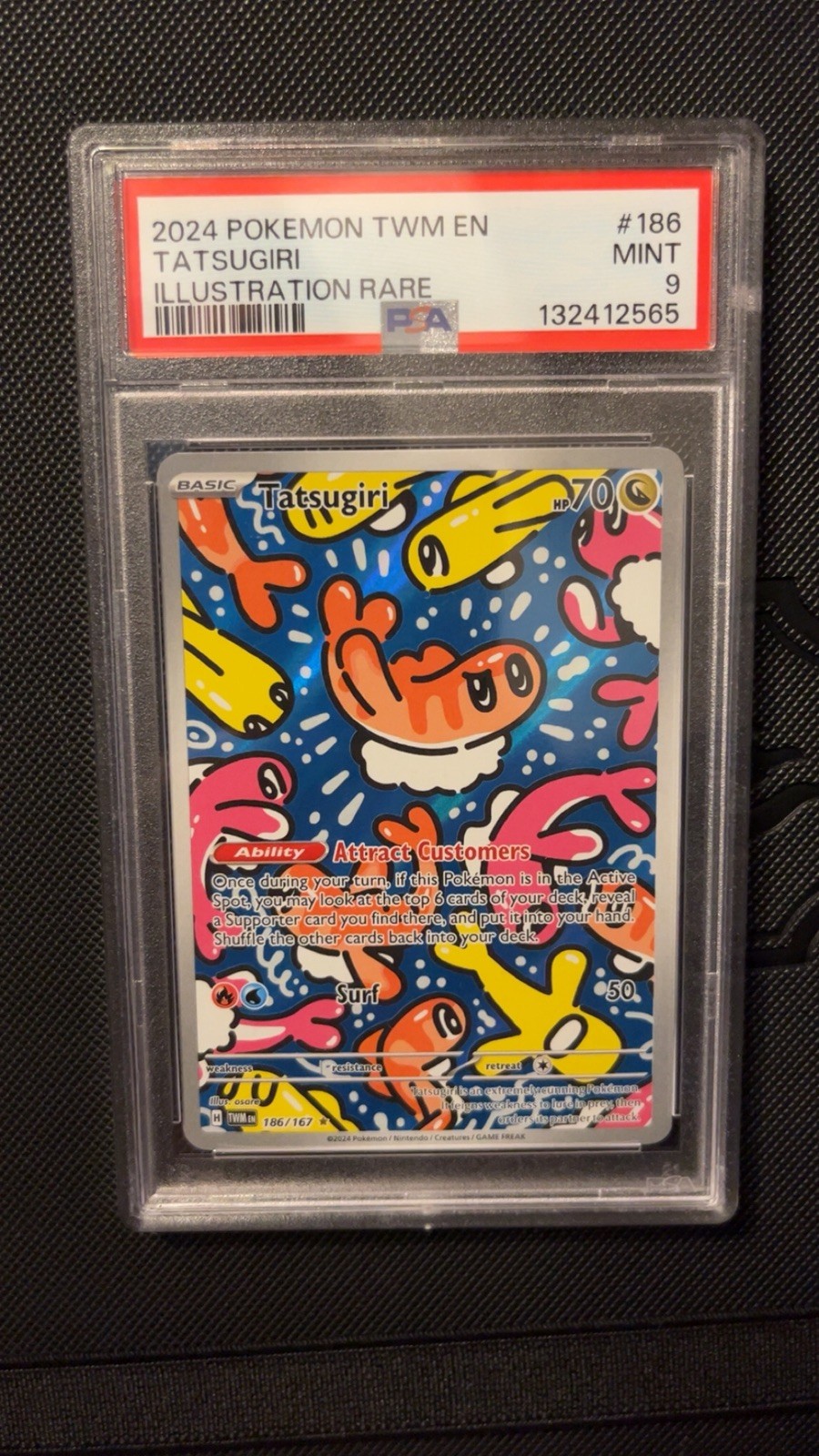 Tatsugiri 186 Illustration Rare Pokemon Twm En-Twilight Masquerade NM PSA 9