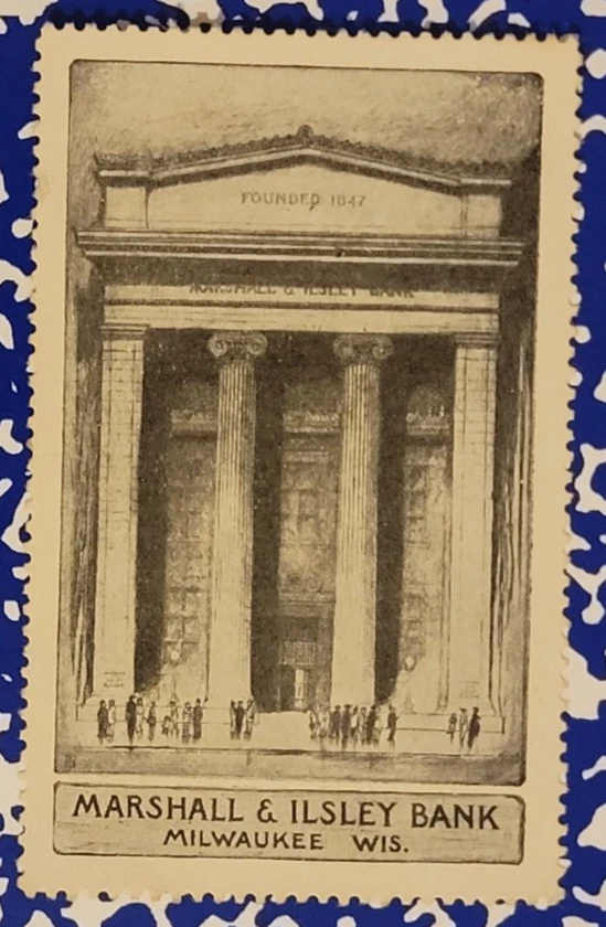 Marshall & Ilsley Bank Milwaukee WI Vintage Advertising Poster Stamp 1928 - Image 1 of 1