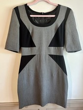 Miss Selfridge Black & Grey Panel Dress – Size 10, work/ Office / Occasion Wear