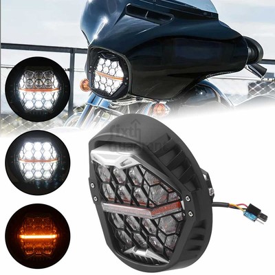 7'' Black LED Headlight Hi/Low DRL For Harley Touring Electra Street Glide 94-17