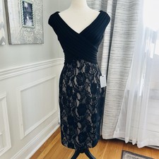 Adrianna Papell Black Lace Formal Dress Size 6