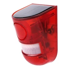 Solar Motion Sensor Detector Siren Sound Alarm LED Warning Strobe Flashing Re...