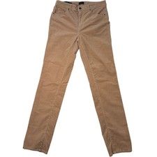 Talbots Corduroy Straight Leg Women's Pant 6 Long Stretch 5-Pocket Tan