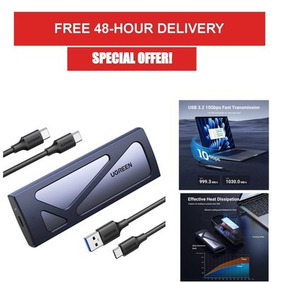 UGREEN 10Gbps NVMe M.2 SSD Enclosure USB C Adapter Tool-Free