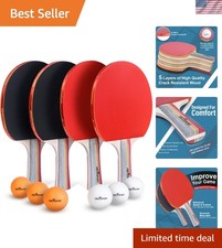 Table Tennis Set - Ping Pong Paddles and Balls for Professional and Recreatio...