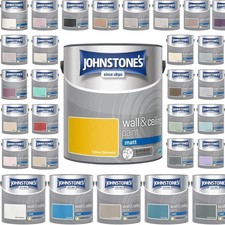 Johnstone's Wall & Ceiling Paint 2.5L Matt Emulsion Smooth Finish Tin All Colors