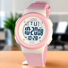 Running Fitness Watches Swimming Waterproof Tracker Present Digital Display Pink