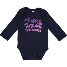 Inktastic Purple Happy Birthday Mommy Long Sleeve Creeper Birthdays For Mom Moms