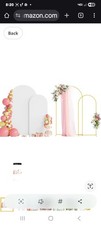 2 Piece Metal Wedding Arch Backdrop Stand and Cover Set 7.2 x 4' 6 x 2' READ