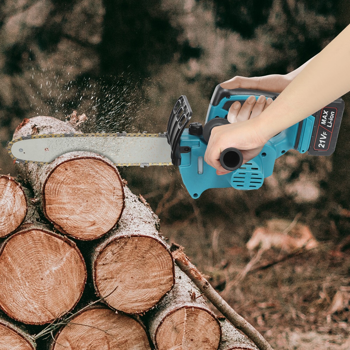 Handheld Rechargeable Chain Saw Electric Chainsaws Trees Cutting