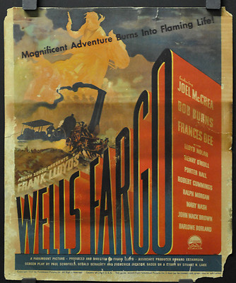WELLS FARGO 1937 ORIG 14X17 MOVIE POSTER WC JOEL McCREA BOB BURNS