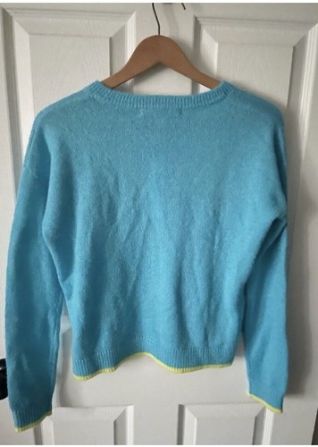 Women’s Lilly Pulitzer Charlton Sweater Turquoise Oasis Bright Chain stitch NWT - Picture 4 of 7