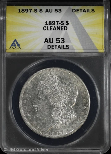 1897-S $1 Morgan Silver Dollar ANACS AU 53 Details