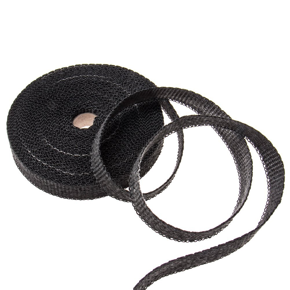1"x 50Ft Roll Black Header Turbo Pipe Manifold Exhaust Heat Wrap Tape
