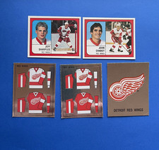 1987-88 & 1988-89 Panini Sticker 5x LOT Detroit Red Wings Sharples Chabot Jersey