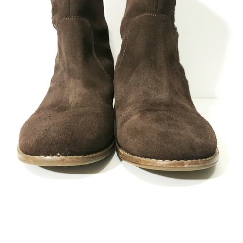 Jack Rogers Boots Womens 8.5 M Kaitlin Brown Suede Leather Stitches Mid Calf - Picture 5 of 16