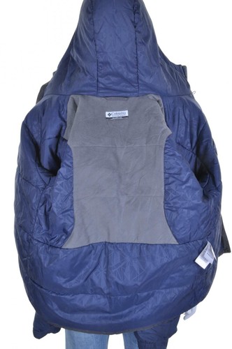 COLUMBIA Vintage 90s Puffa Jacket S Blue Hooded Waterproof Padded Puffer Coat - Picture 7 of 9