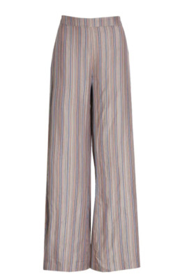 Samsoe Samsoe Multicolored Striped Wide Leg Elina Trousers Pants Size Medium NWT