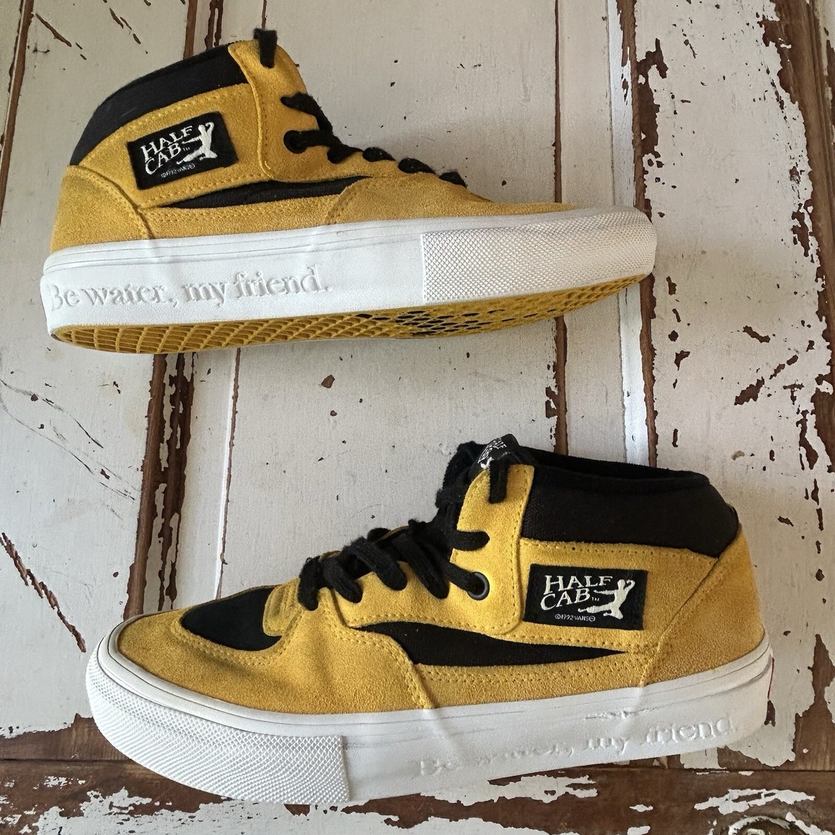 Vintage 1992 Vans X Bruce Lee Half Cab Black Yellow Men's 8.5 W