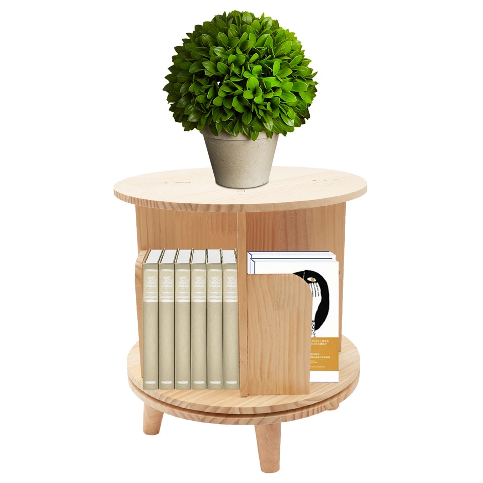 4 Fächer Bücherregal Bücherschrank Standregal Mini Holz Beistelltisch drehbar D - Bild 4 von 4