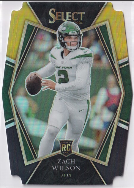 2021 Select Prizm Black and Gold Die Cut #144 Zach Wilson RC