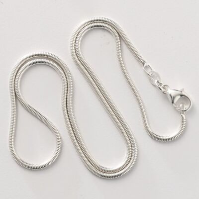 Men &Women's 925 Sterling Silver 24inch 2mm wide Round Snake