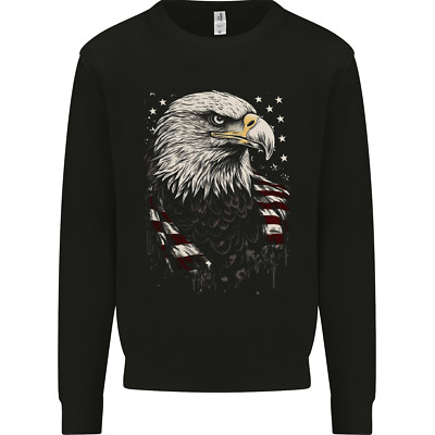 Adler mit USA Flagge Kinder Sweatshirt Pullover