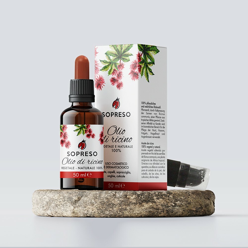 Olio di Ricino Sopreso BIO 100% Puro Spremuto a Freddo per Capelli e Ciglia