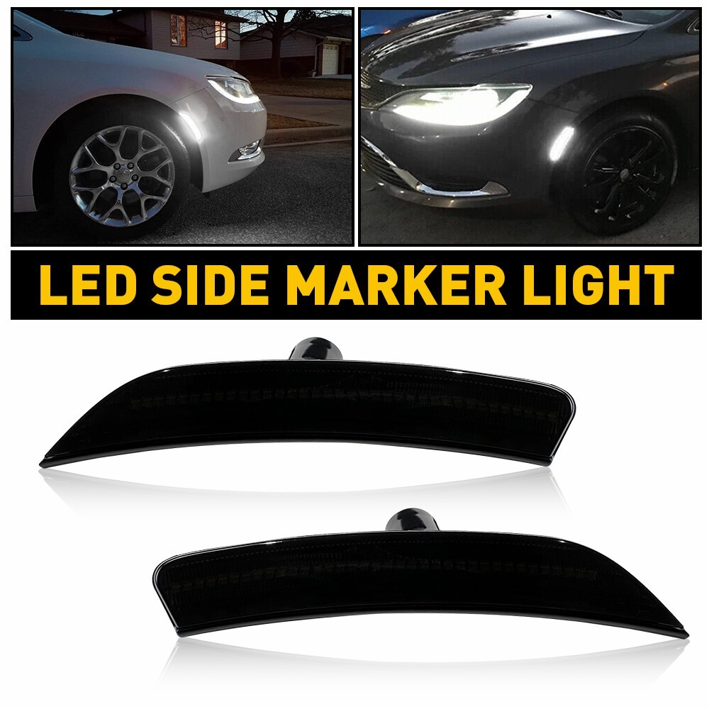 2PCS Smoked LED Side Marker Lights for 2015-2017 Chrysler 200