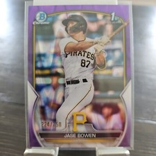 2023 Bowman Jase Bowen Chrome Purple Raywave Refractor /250 Pirates Prospect