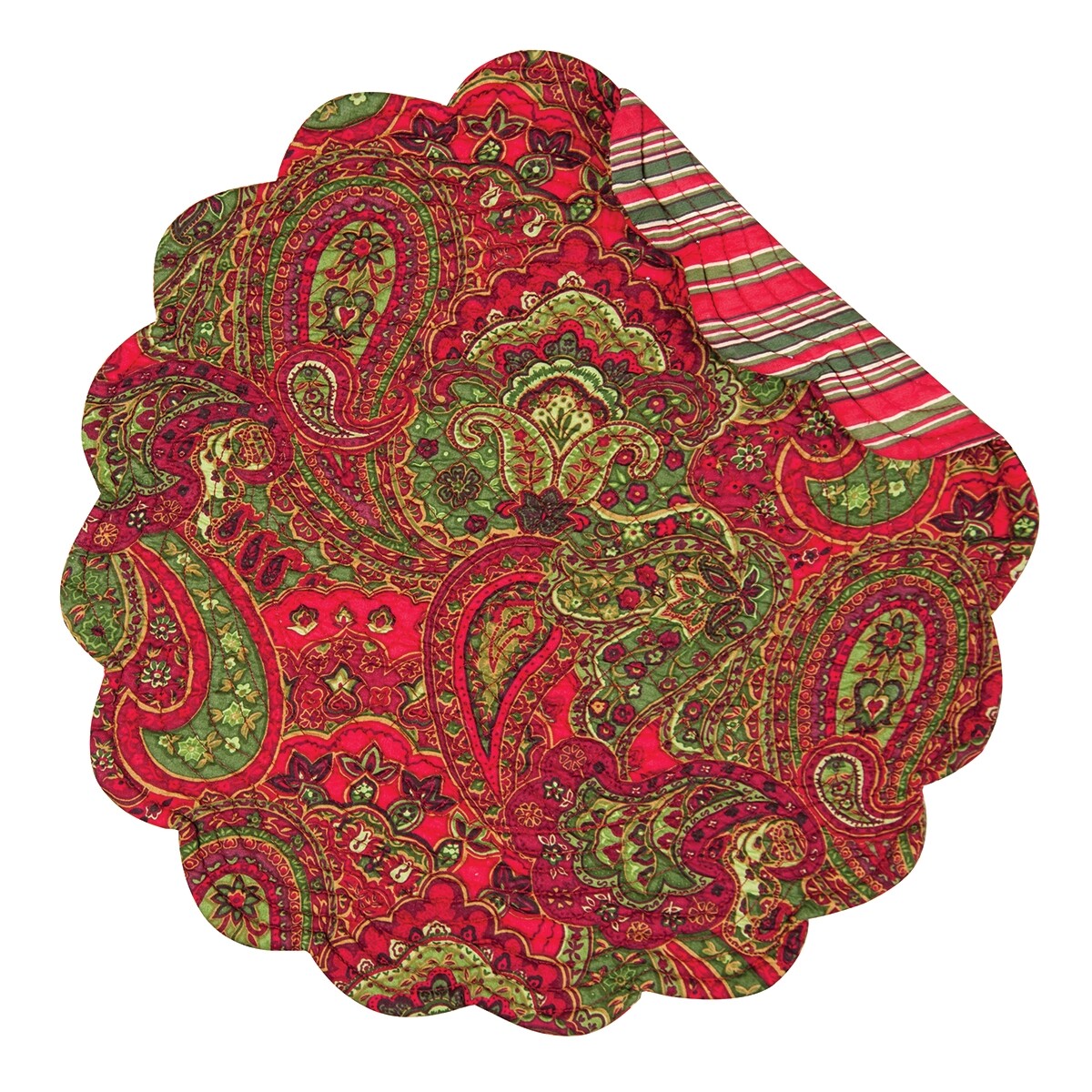 Gloria Round Quilted Cotton PlacematsSet of SixReversible Paisley to