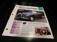 1953-1955 Sunbeam Alpine Spec Sheet Brochure Photo Poster 1954