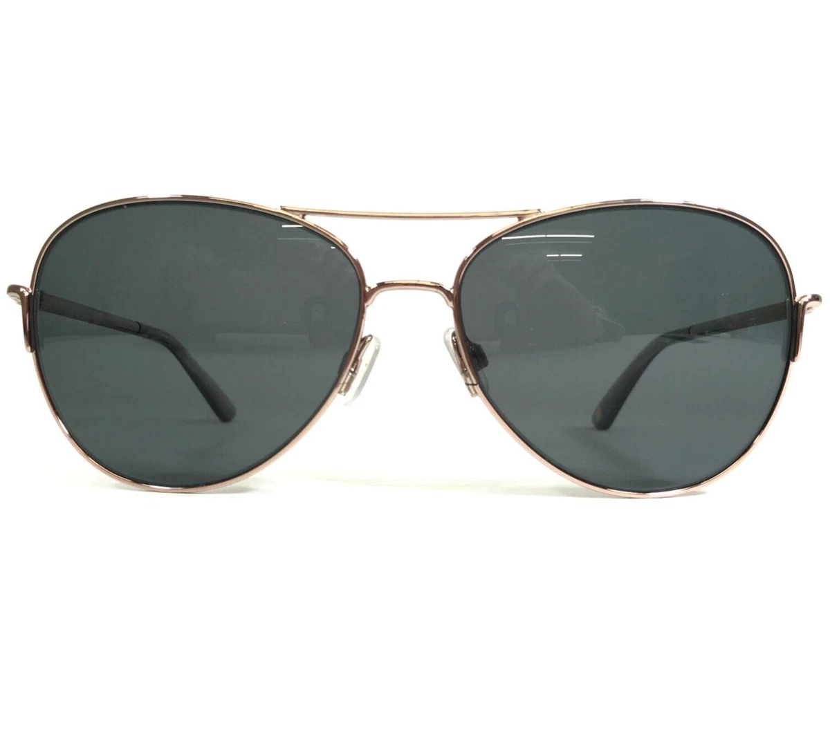 Anne Klein Sunglasses AK7070 770 ROSE Gold Pink Round Frames with Blue Lenses