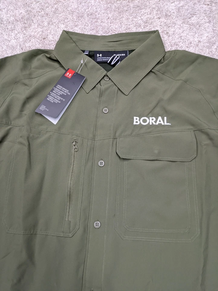 Under Armour Men Long Sleeve Button Shirt Extra Large Sage Army Green NWT $60.00 - Image 2 of 4