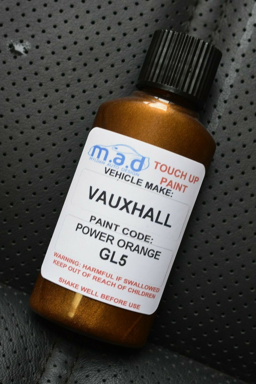 TOUCH UP CAR PAINT 30ML BOTTLE FOR VAUXHALL POWER ORANGE GL5 CORSA