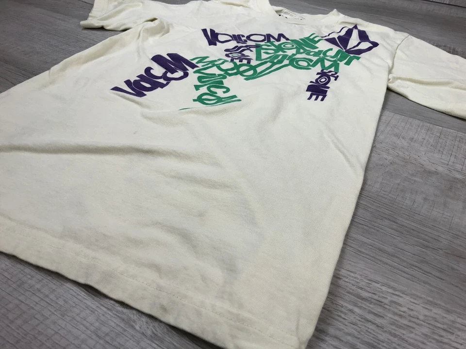 Vintage Volcom T Shirt Light Yellow Basic Tee Print Mens Size Small - Image 4 of 4