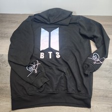 BTS Love Yourself Lightweight Black Pullover Hoodie Mens Size Large Pop Music  