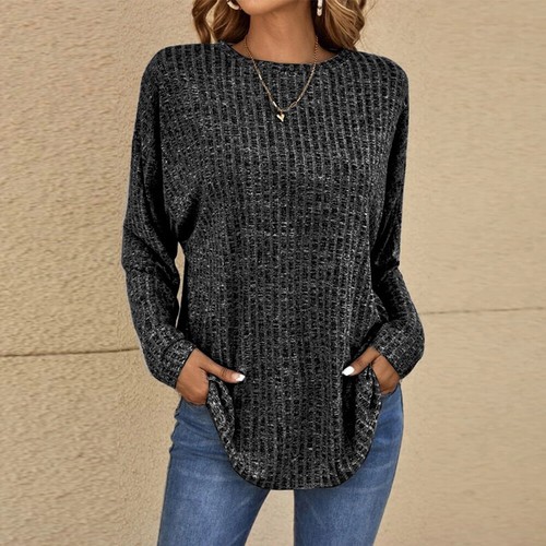 Plus Size Womens Long Sleeve Tunic Tops T Shirt Plain Baggy Casual Loose Blouse - Bild 10 von 21