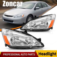 Chrome Housing Amber Corner Headlights Lamp For Honda Accord 2003-2007 3.0l V6