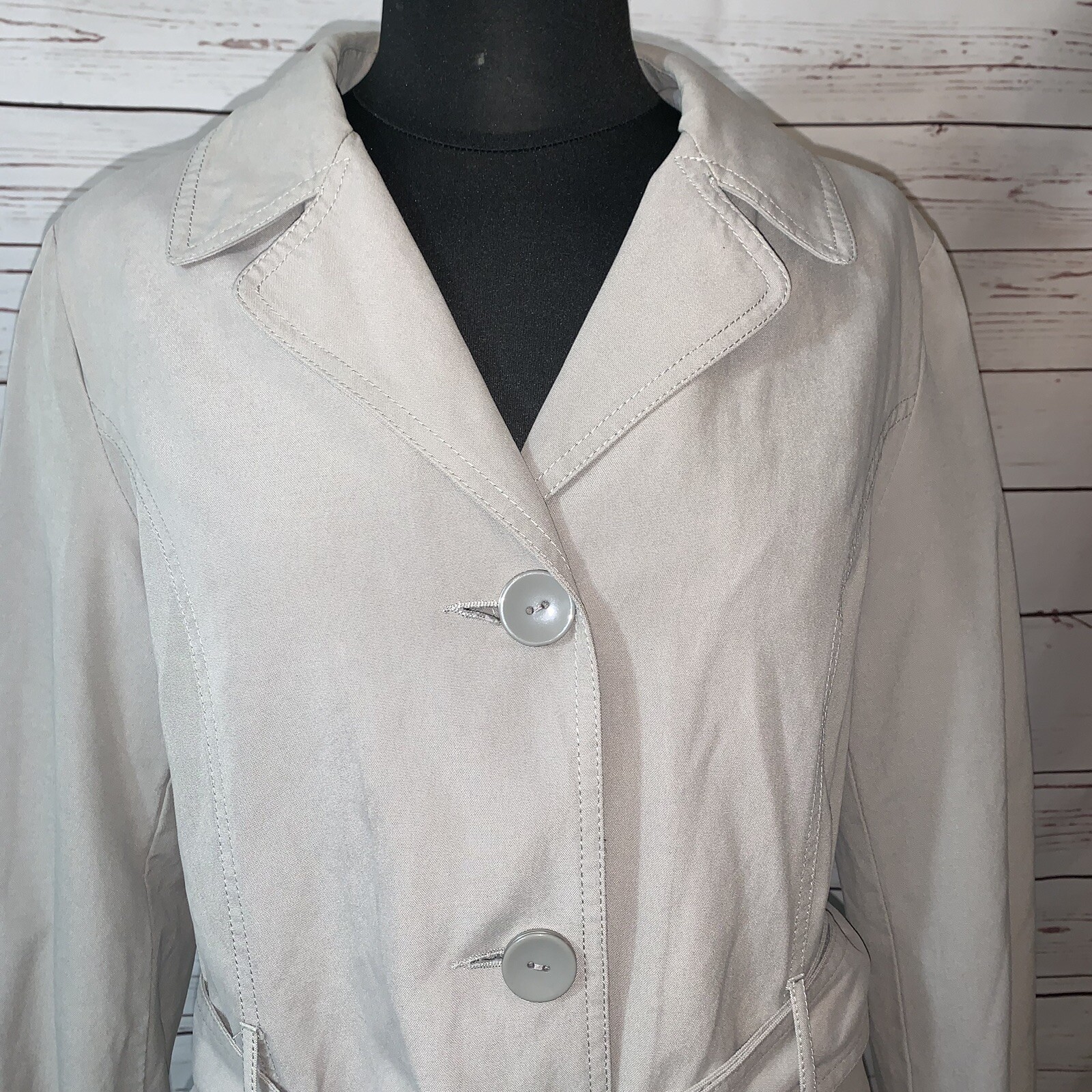 Relativity Button Down  4 Button Trench Coat Sz M… - image 2