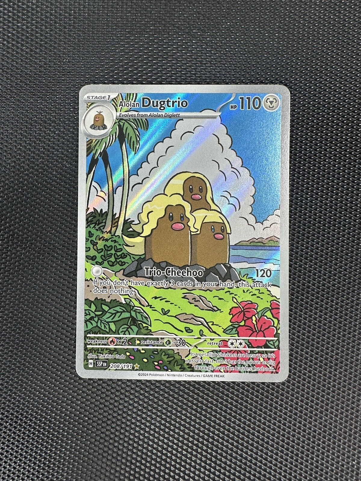 Alolan Dugtrio 208/191 Illustration Rare IR Pokémon Surging Sparks SV8 - *NM*