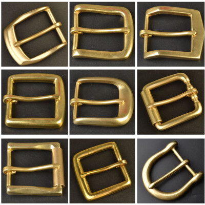 Solid Gold-Tone Brass Belt Buckle - Single Tongue Design Fits 1.5 Inch Belts 14 thumbnail image